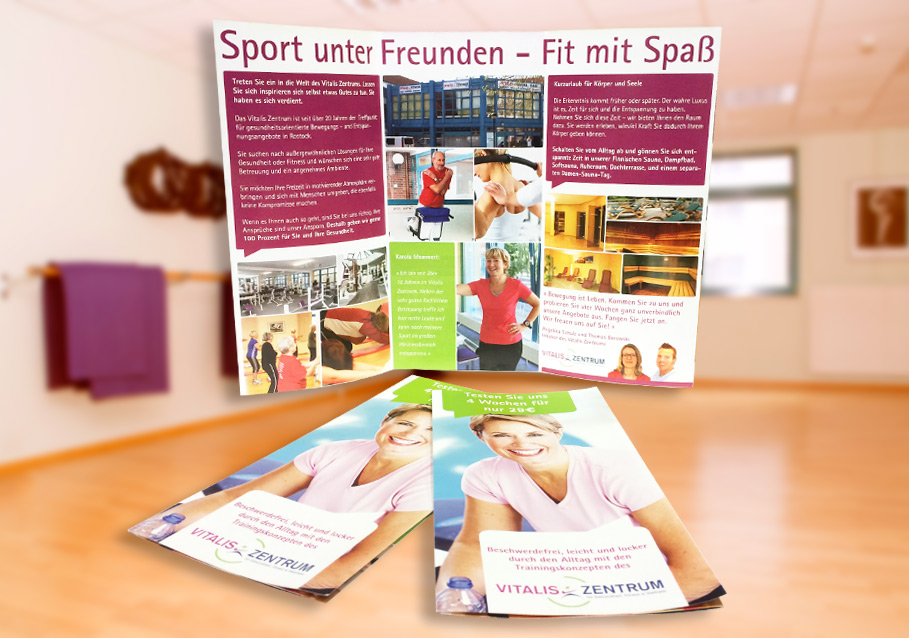 Flyer für das Fitnessstudio VITALIS in Rostock