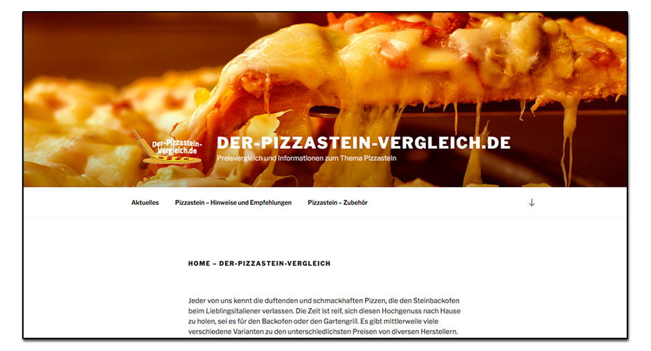 Webseite www.der-pizzastein-vergleich.de